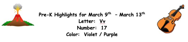 Letter V Number 17 Color Violet Purple